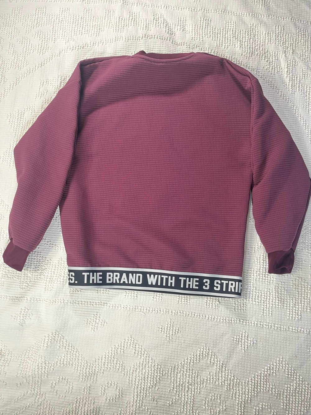 adidas Maroon Trefoil Crewneck Sweatshirt with White Logo - Picture 2 of 5